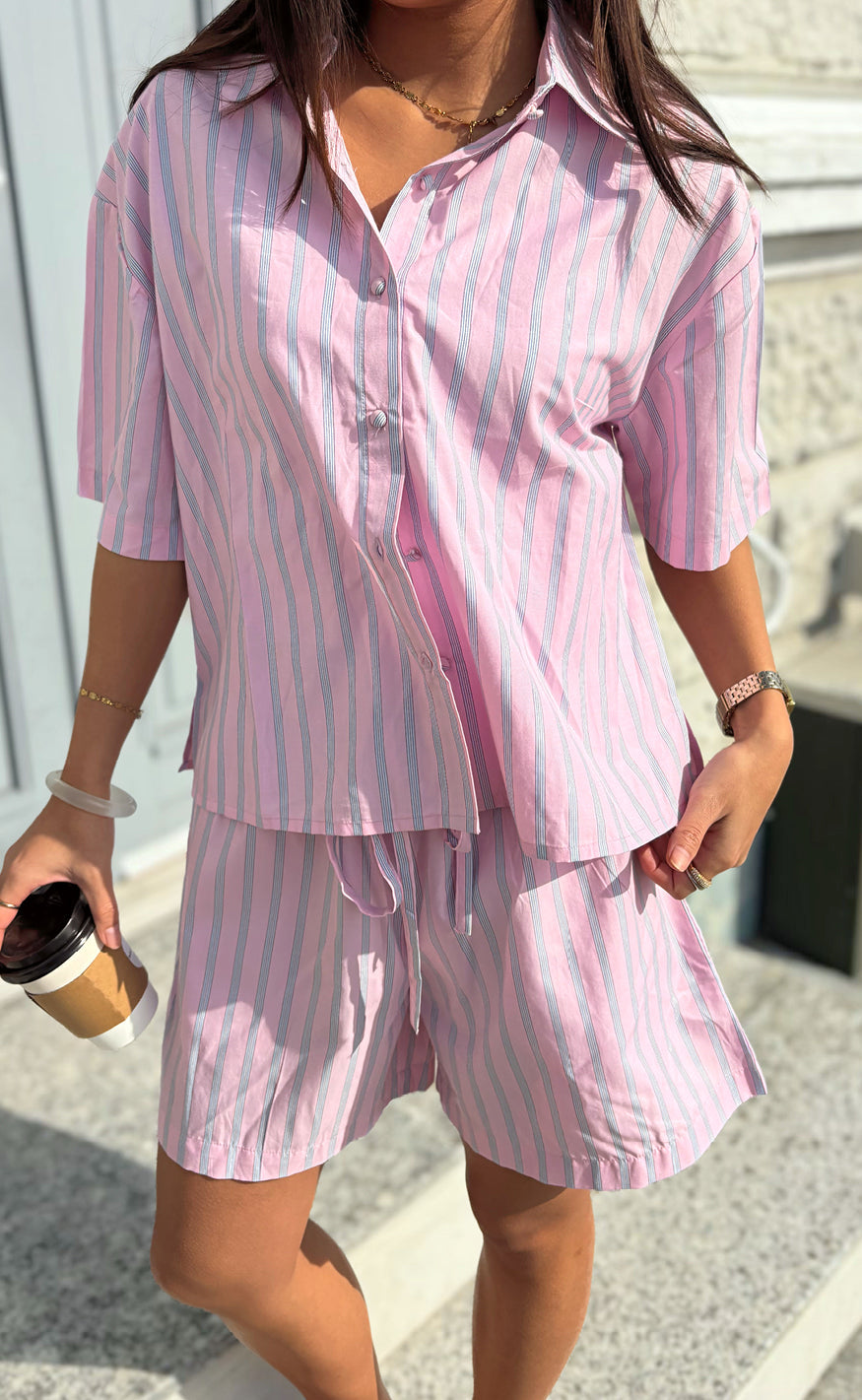 Say INA Copenhagen Shorts - Marika - Pink Striped