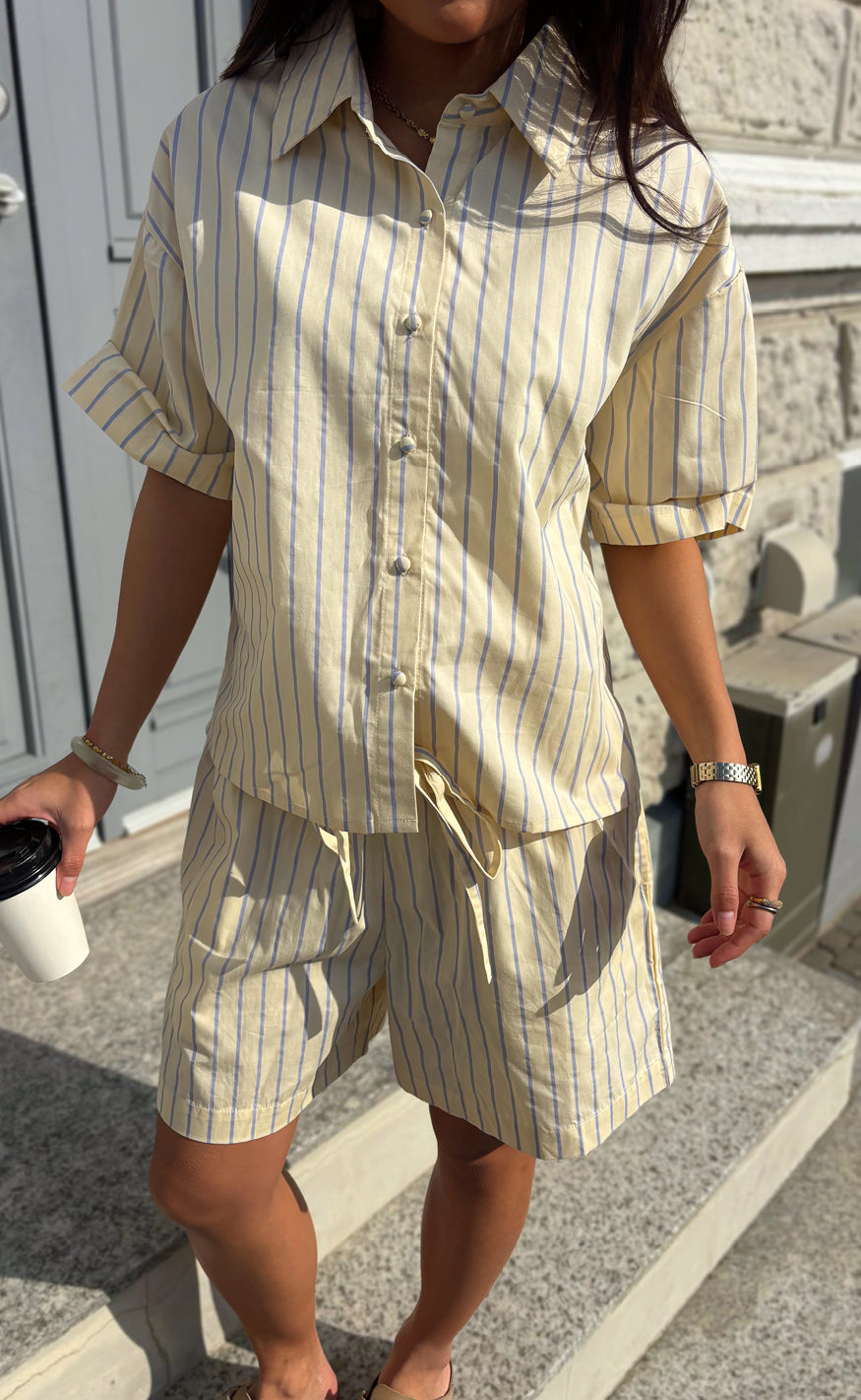 Say INA Copenhagen Shorts - Marika - Yellow Striped