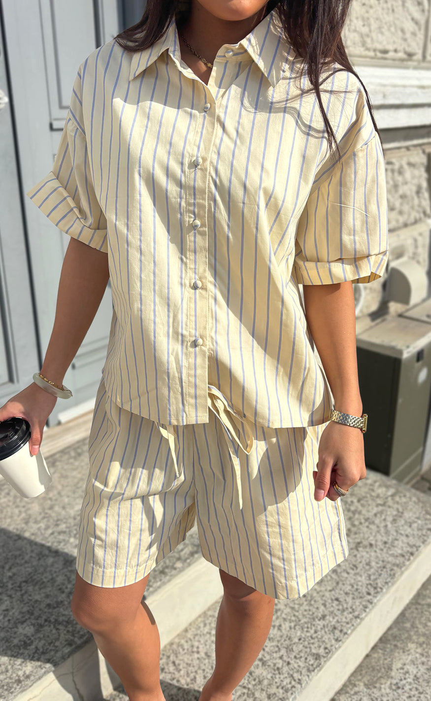 Say INA Copenhagen Shorts - Marika - Yellow Striped
