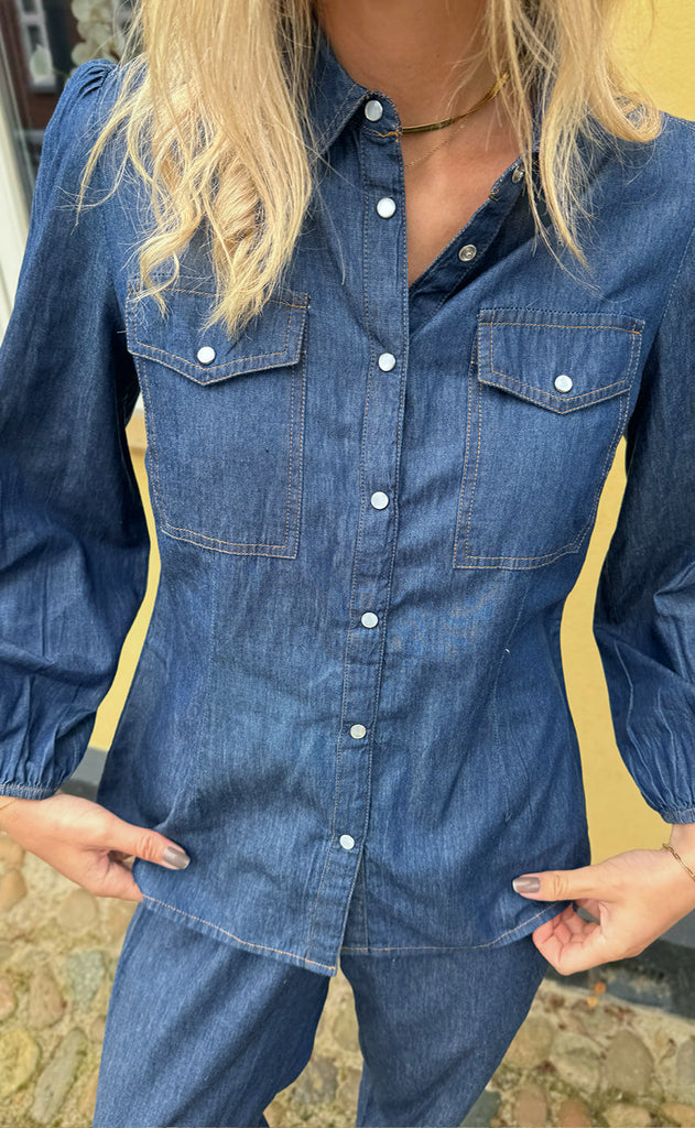 Say INA Copenhagen Skjorte - Detia LS - Denim Blue