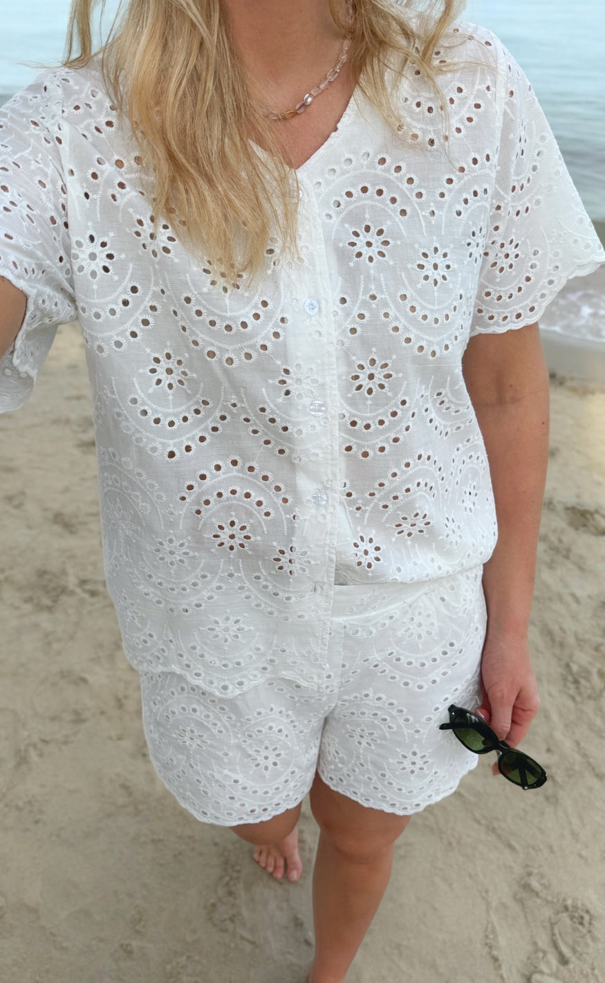 Say INA Copenhagen Skjorte - Emilia Embroidery - White