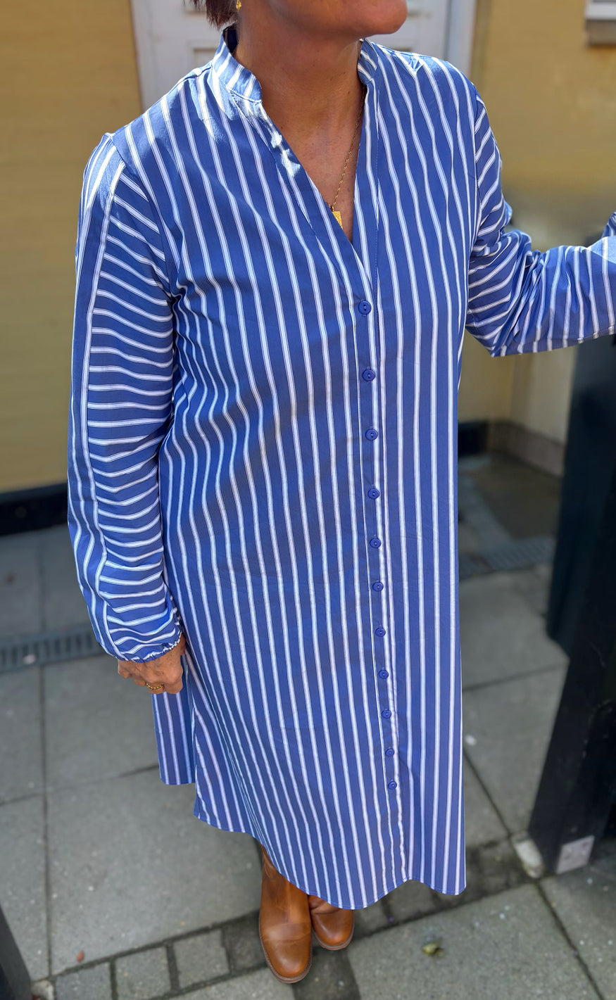Say INA Copenhagen Skjortekjole - Cilla - Dark Blue Striped