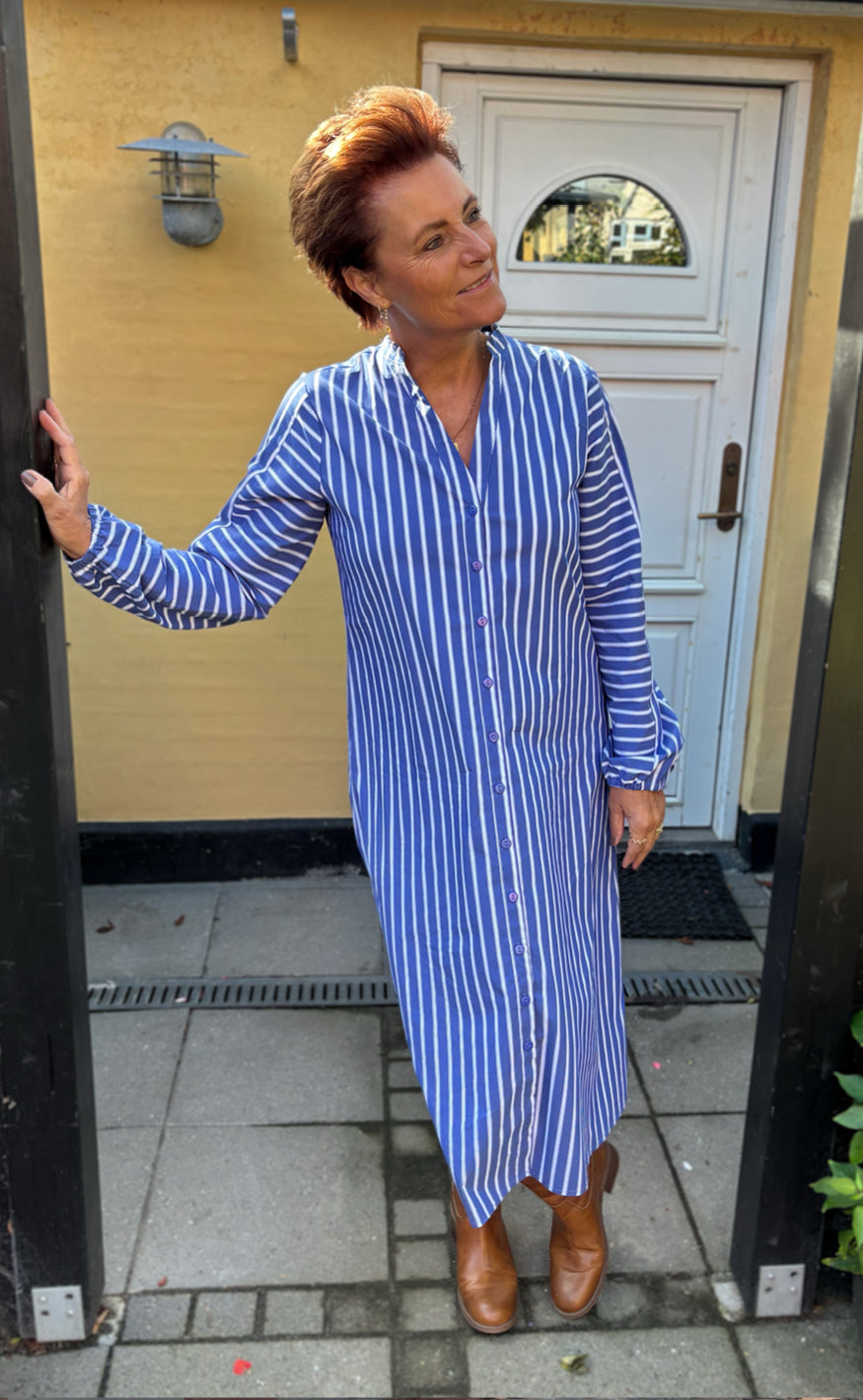 Say INA Copenhagen Skjortekjole - Cilla - Dark Blue Striped