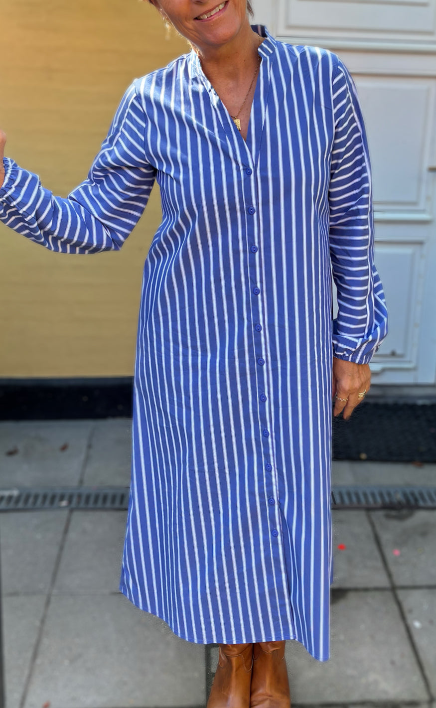 Say INA Copenhagen Skjortekjole - Cilla - Dark Blue Striped