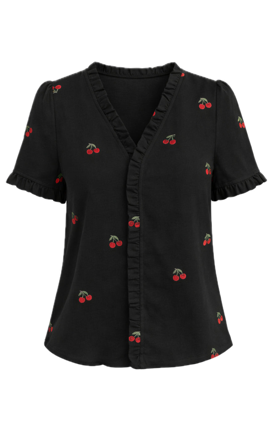 Say INA Copenhagen Topp - Catja - Black W. Cherries