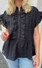 Say INA Copenhagen Topp - Freya - Black Broderie Anglaise