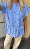 Say INA Copenhagen Topp - Freya - Blue Striped W. Cherries