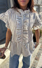 Say INA Copenhagen Topp - Freya - White/Brown Striped