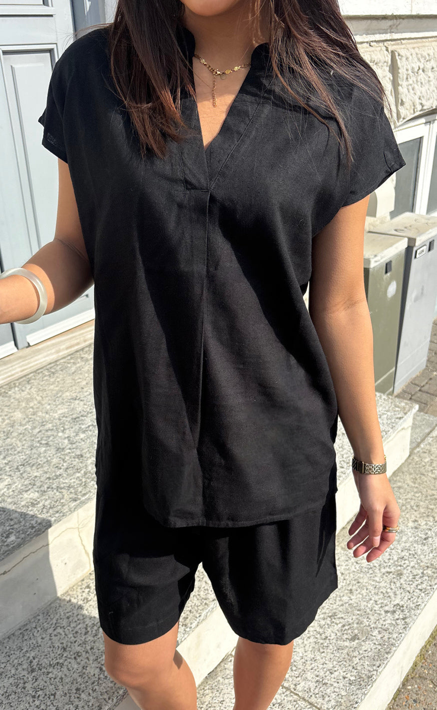 Say INA Copenhagen Topp - Laura Linen - Black