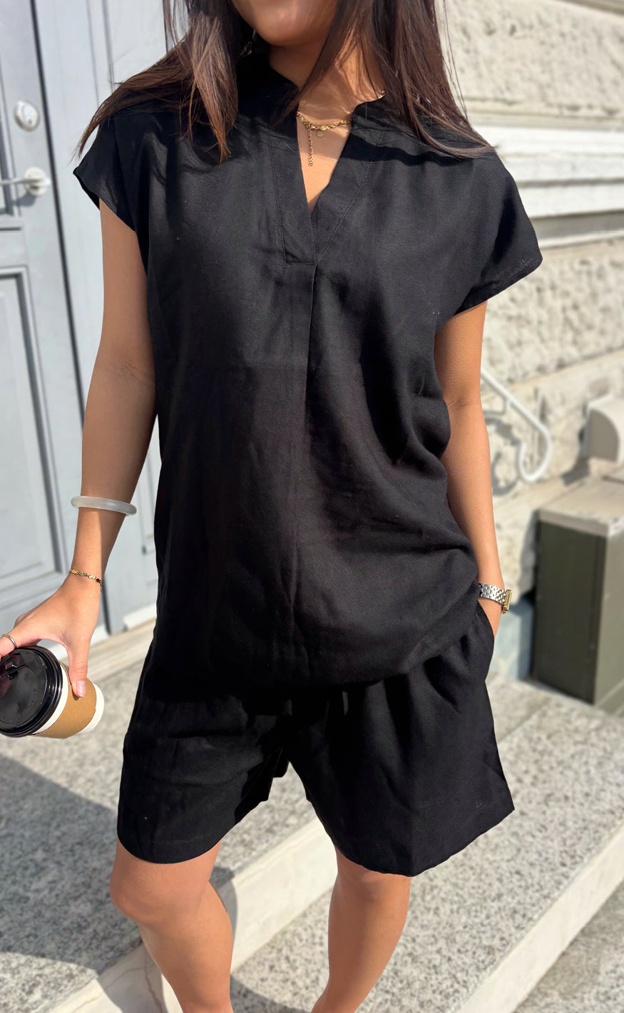 Say INA Copenhagen Topp - Laura Linen - Black