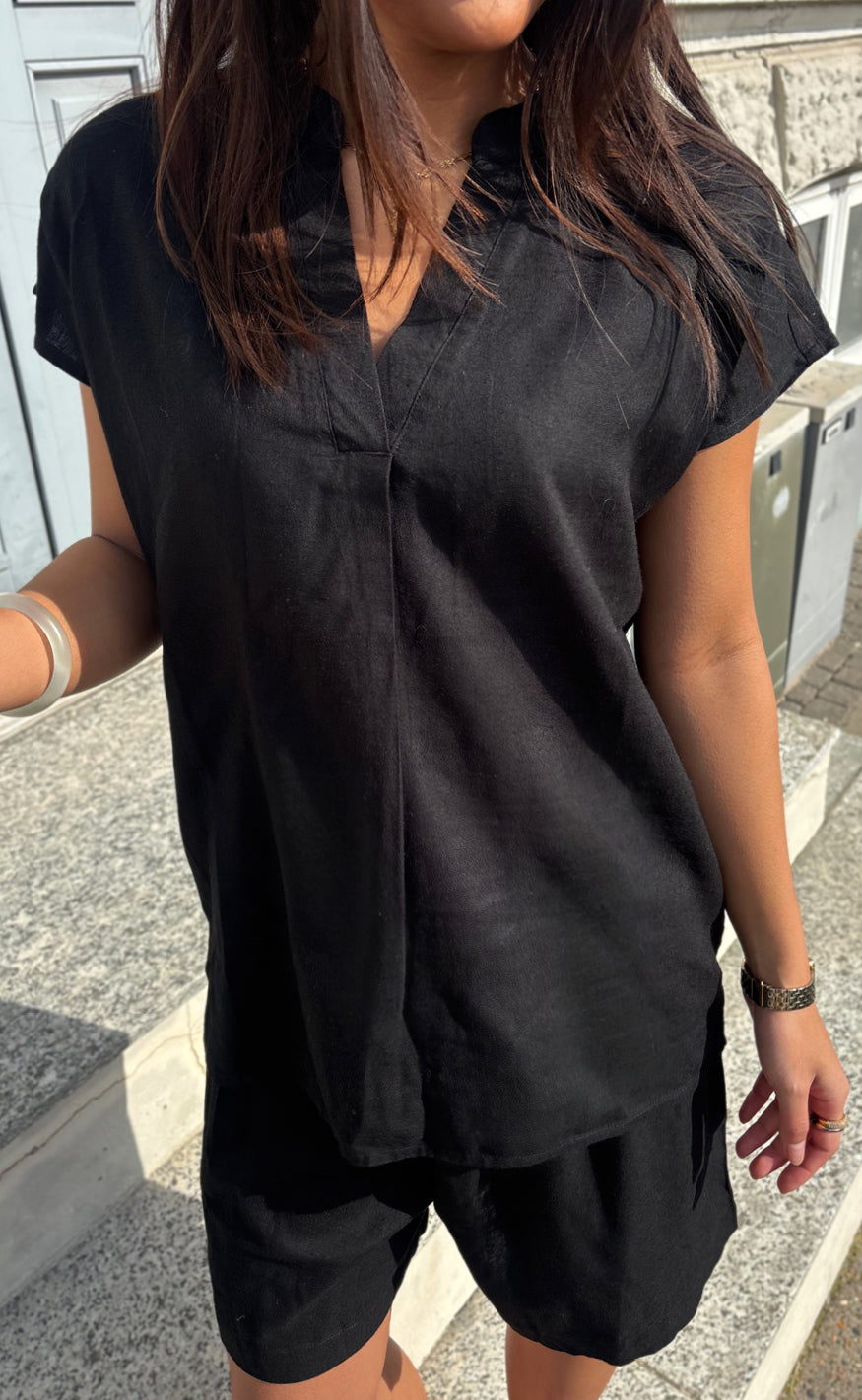 Say INA Copenhagen Topp - Laura Linen - Black