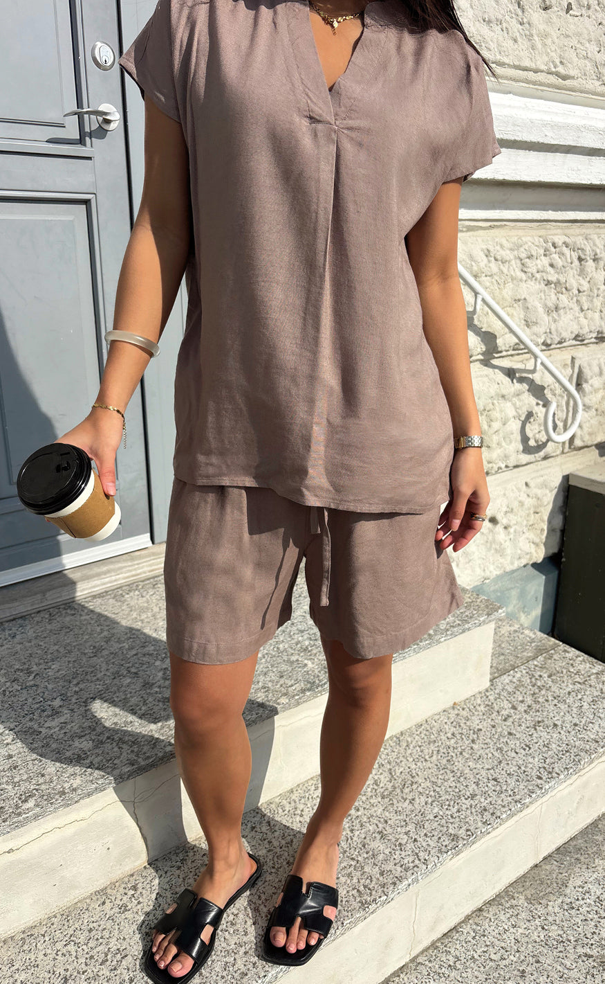 Say INA Copenhagen Topp - Laura Linen - Brown
