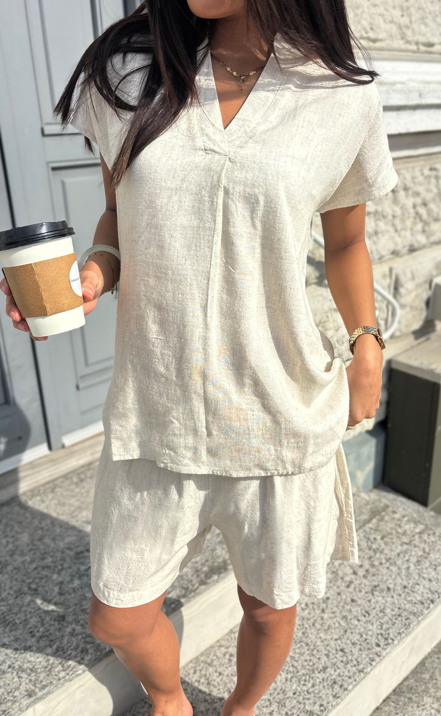 Say INA Copenhagen Topp - Laura Linen - Sand