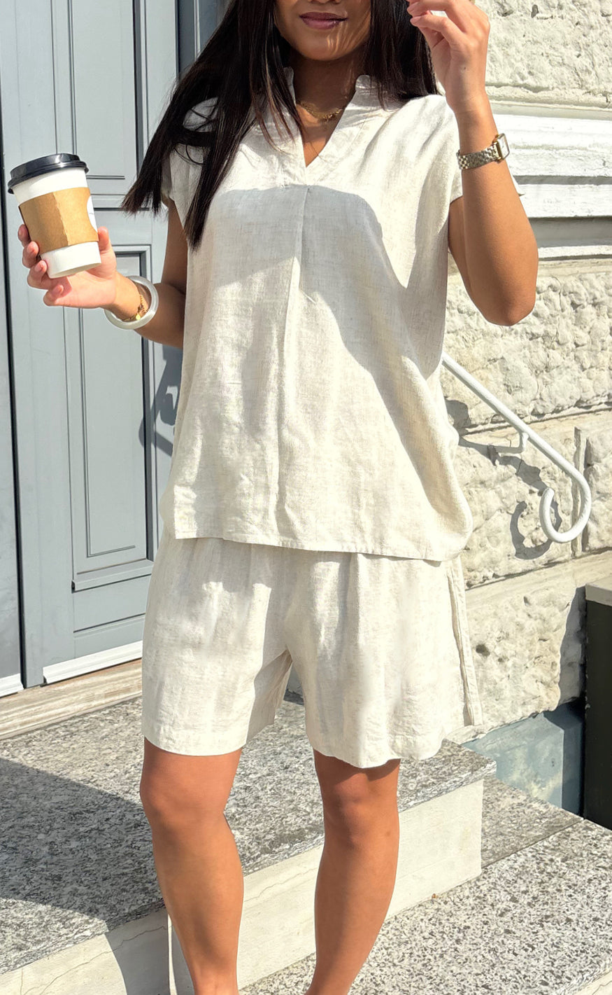 Say INA Copenhagen Topp - Laura Linen - Sand