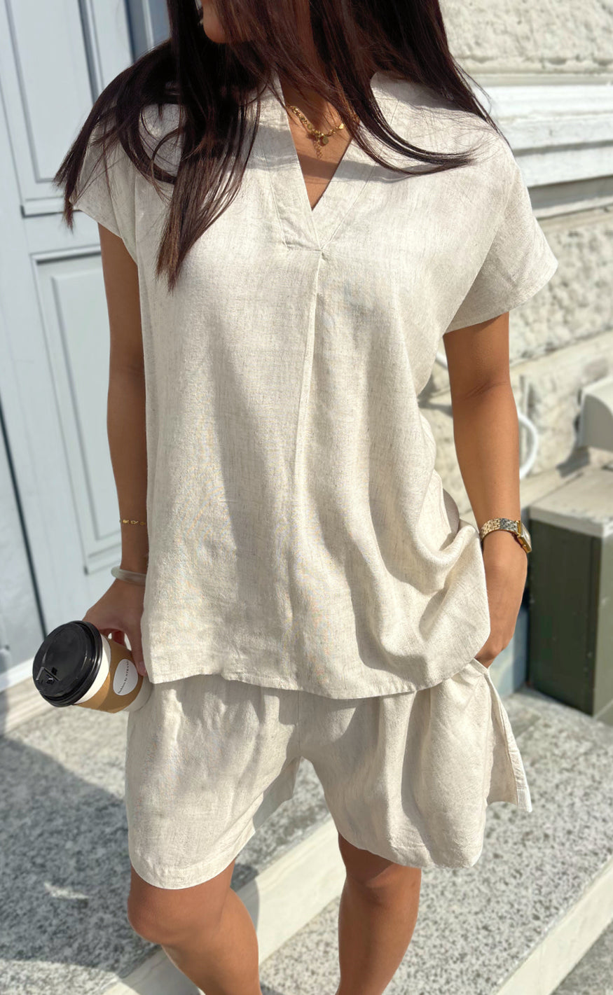Say INA Copenhagen Topp - Laura Linen - Sand