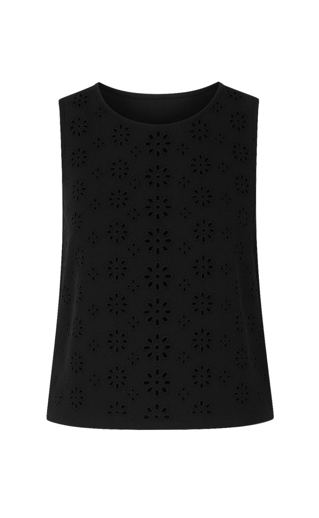 Say INA Copenhagen Topp - Naja - Black Denim W. Embroidery
