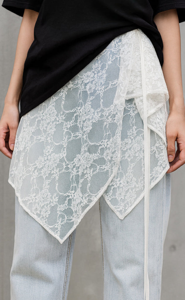 Say INA Copenhagen Skjerf / Skjørt - Cecilia Big Triangle - White