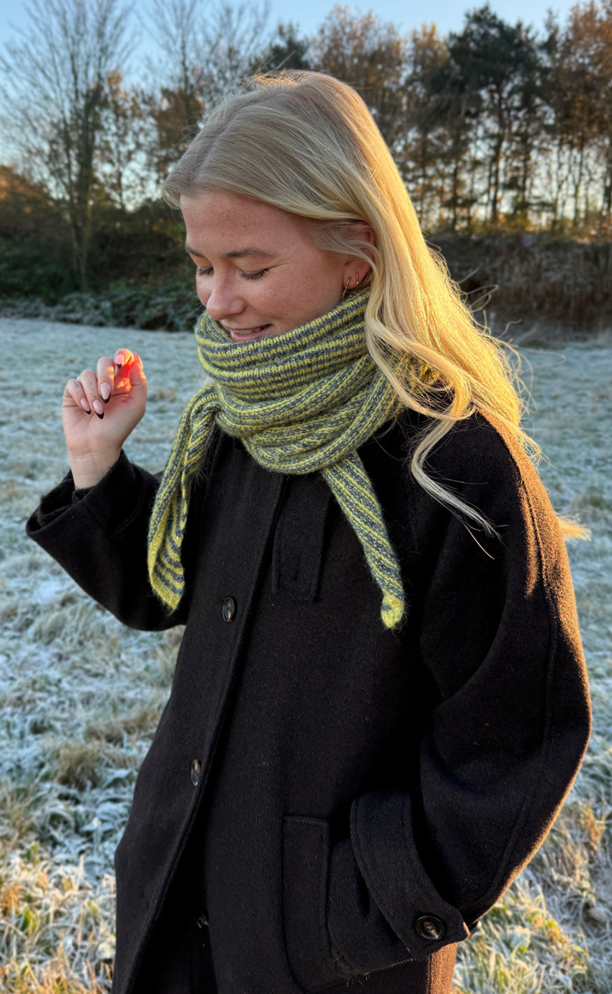 Say INA Copenhagen Tørklæde - Sophie - Lime / Green Striped