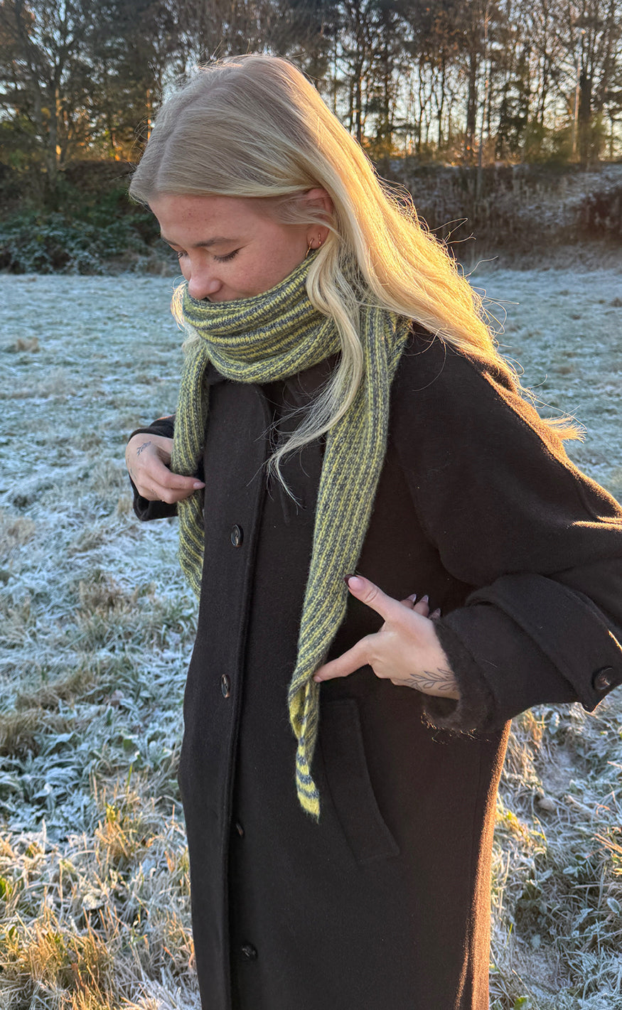 Say INA Copenhagen Tørklæde - Sophie - Lime / Green Striped
