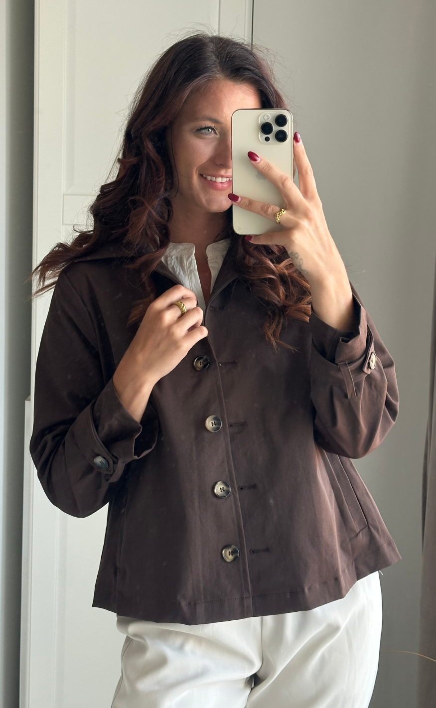 Say INA Copenhagen Trenchcoat - Louisa Short - Chocolate Brown