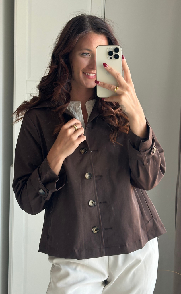 Say INA Copenhagen Trenchcoat - Louisa Short - Chocolate Brown