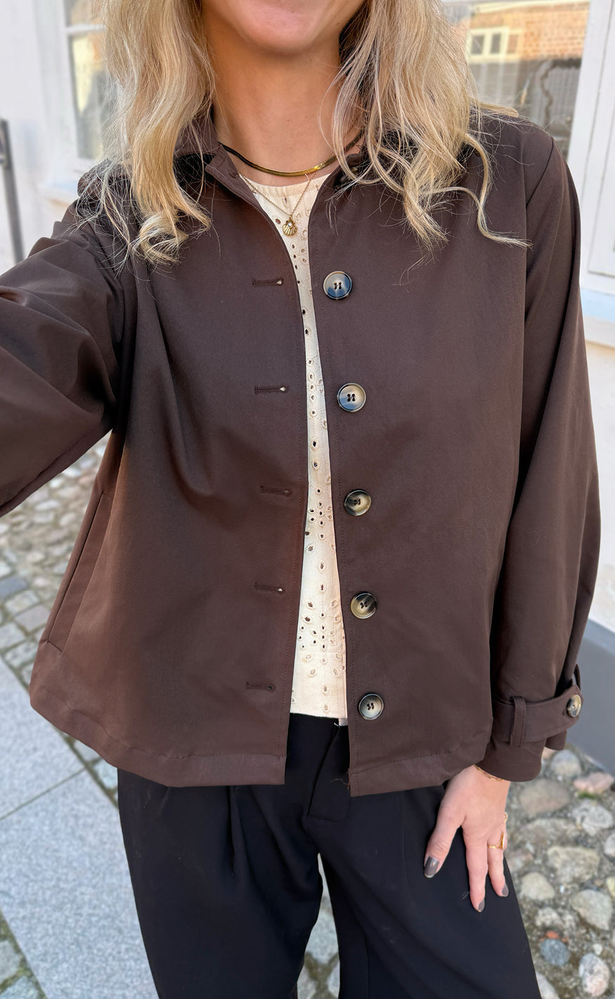 Say INA Copenhagen Trenchcoat - Louisa Short - Chocolate Brown