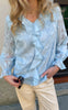 Say INA Copenhagen Bluse - Luna - Light Blue Flower