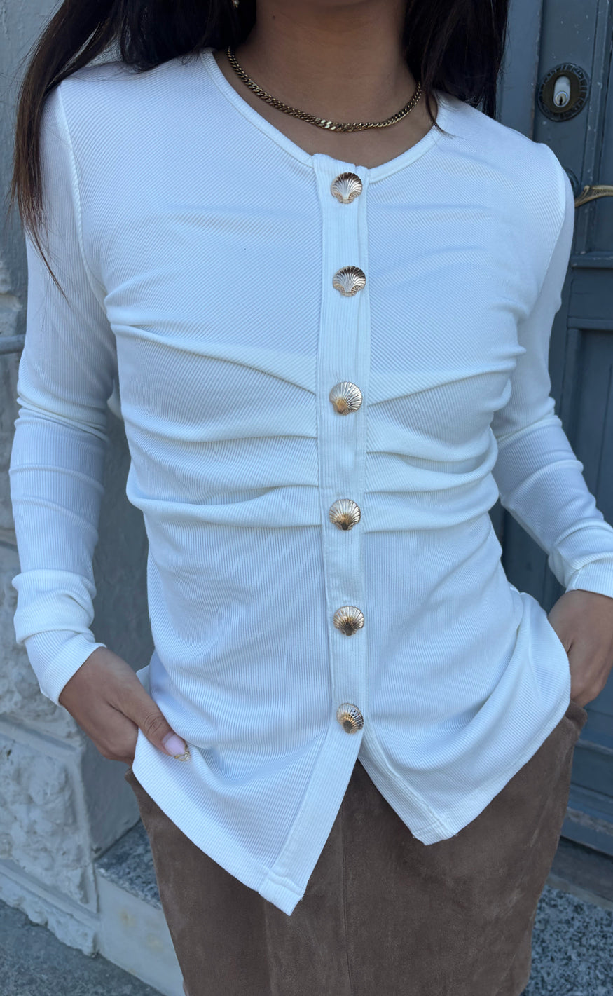 Say INA Copenhagen Bluse - Sissel Shell - White