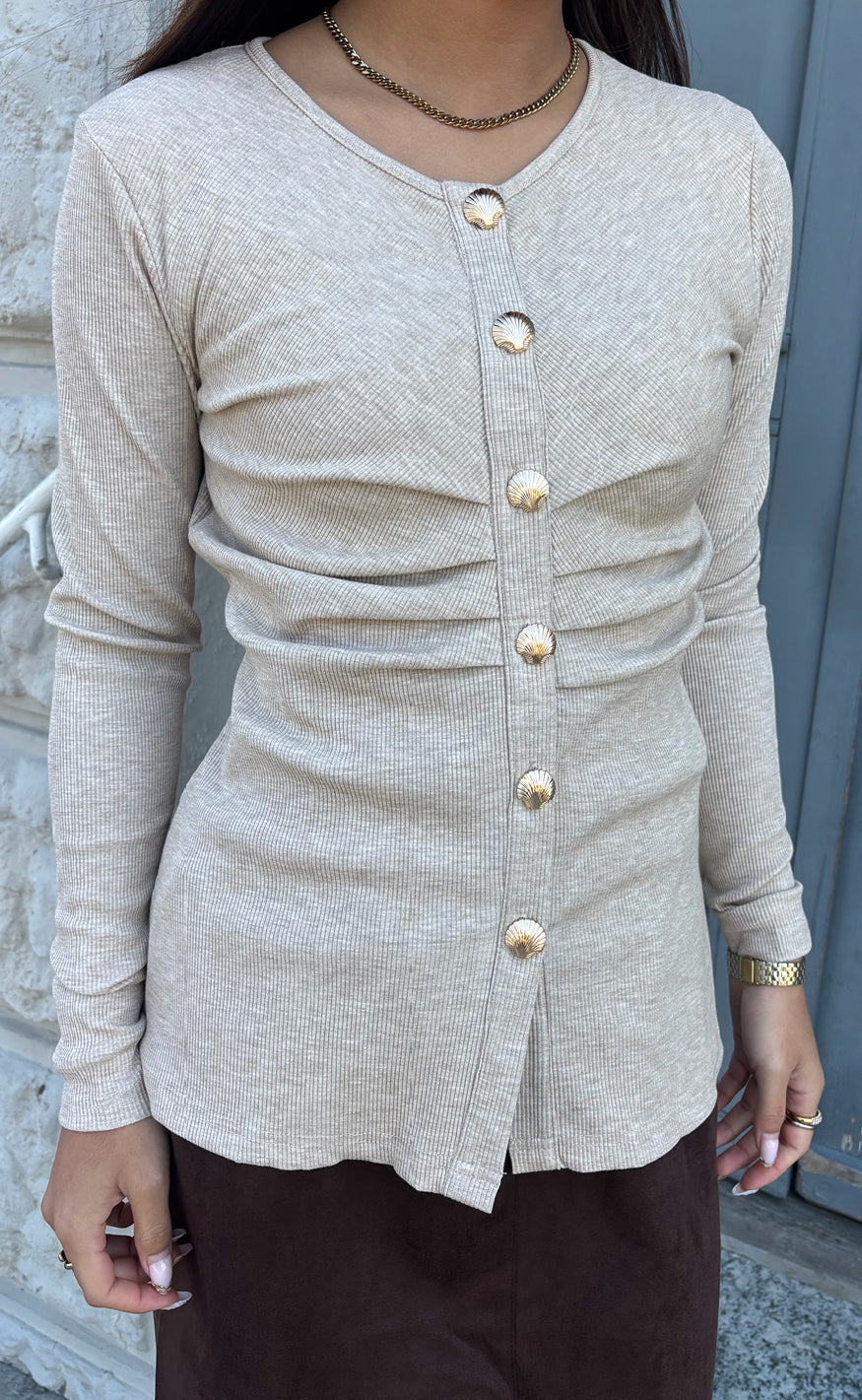 Say INA Copenhagen Bluse - Sissel Shell - Camel
