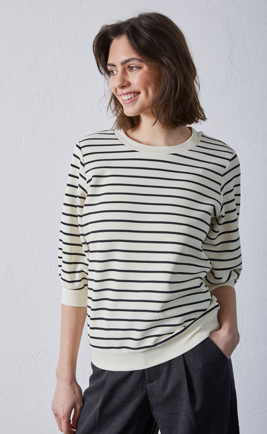 Sisters Point Bluse - Eliso-ss - Cream/Black