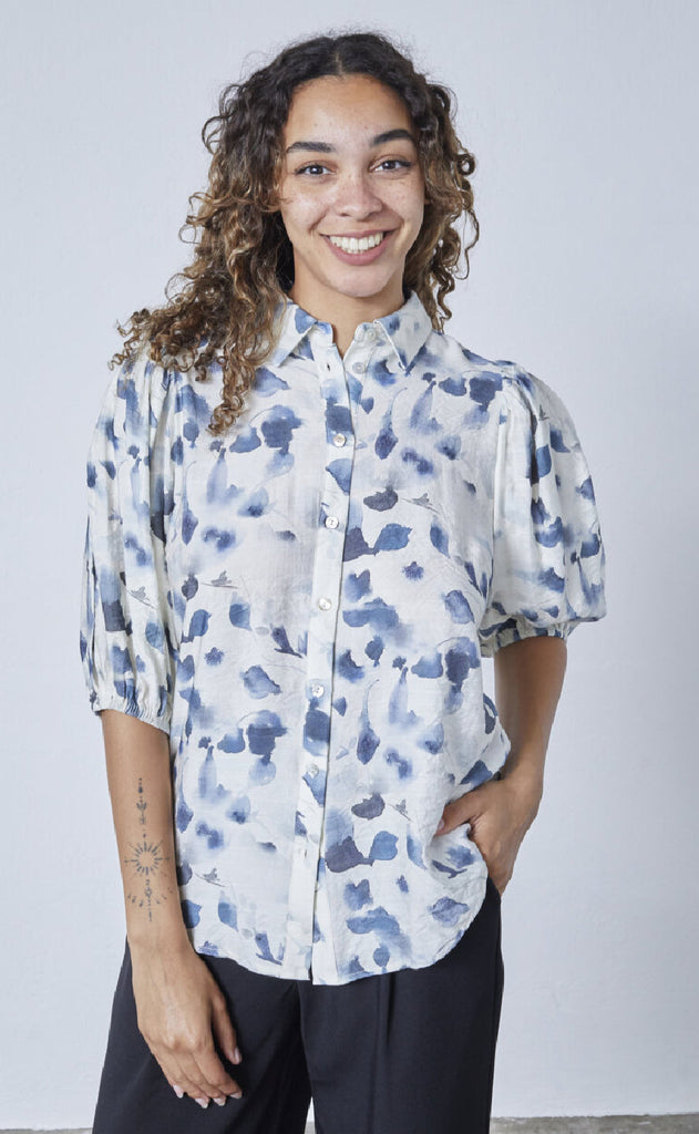 Sisters Point Skjorte - Ella-SH73 - Cream/Blue