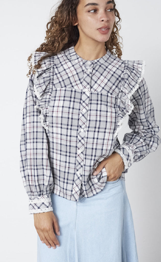 Sisters Point Skjorte - Ulima-SH - Grey/Check