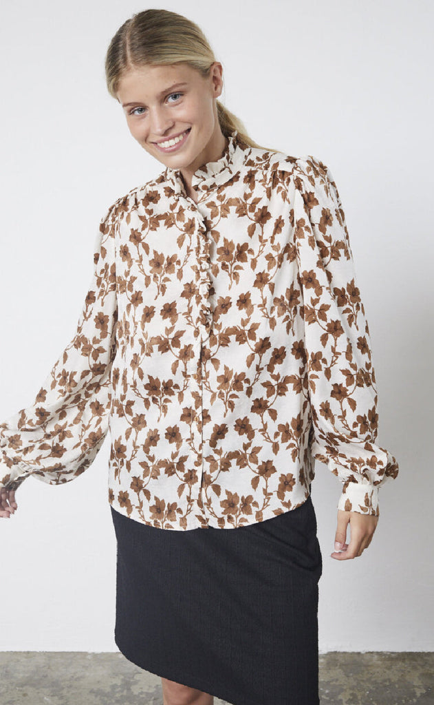 Sisters Point Skjorte - Virsa-SH11 - Cognac Flower