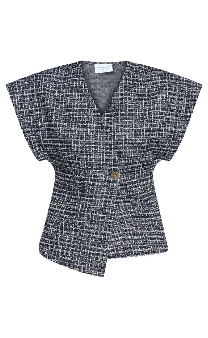 Sisters Point Vest - Evela-VE1 - Black Check