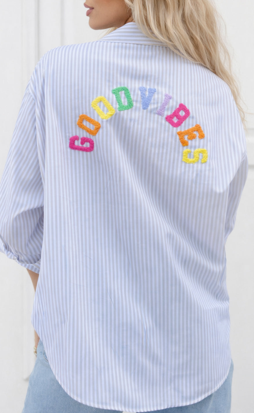 Say INA Copenhagen Skjorte - Good Vibes - Blue Striped
