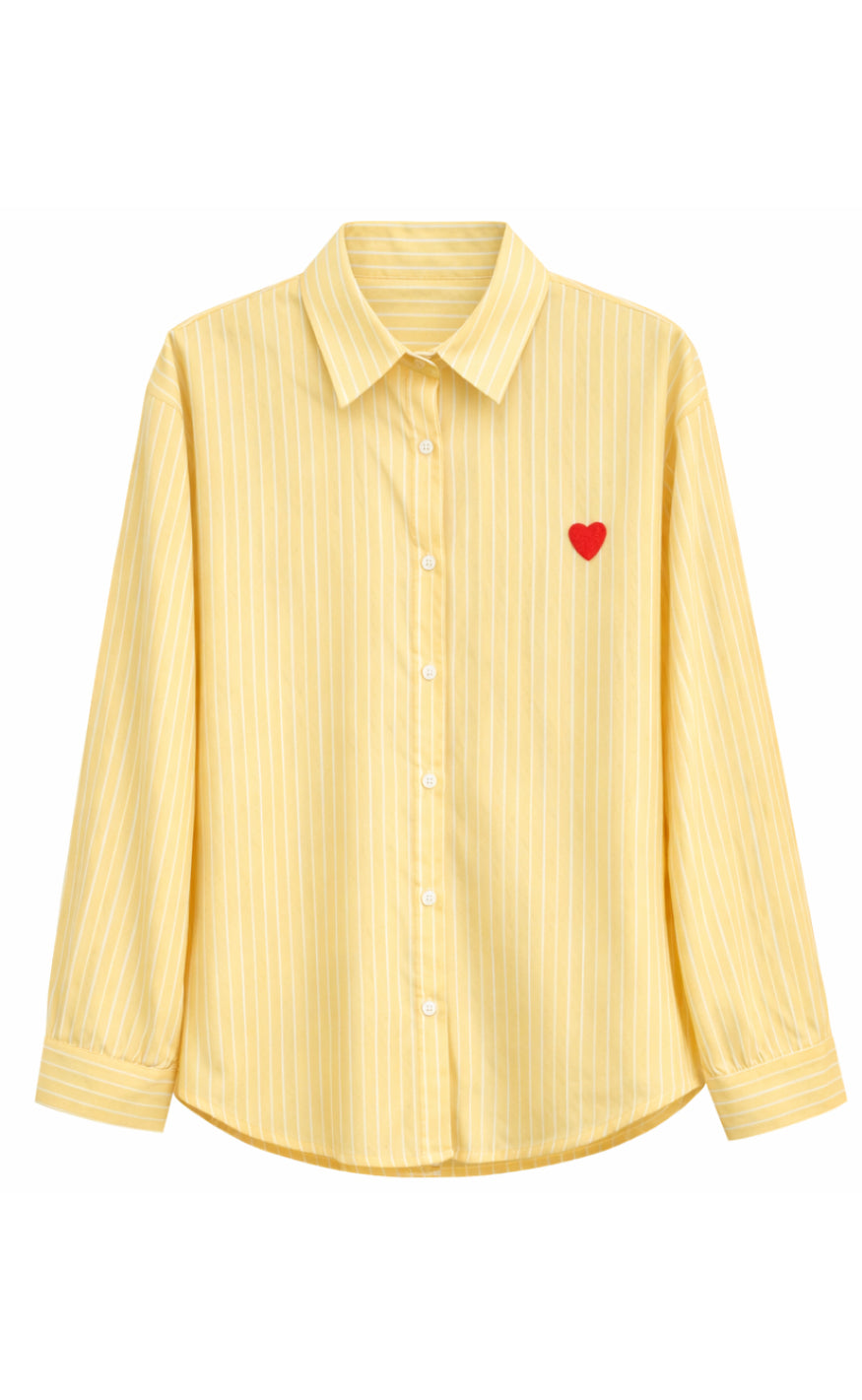 Say INA Copenhagen Skjorte - Heart - Yellow Striped