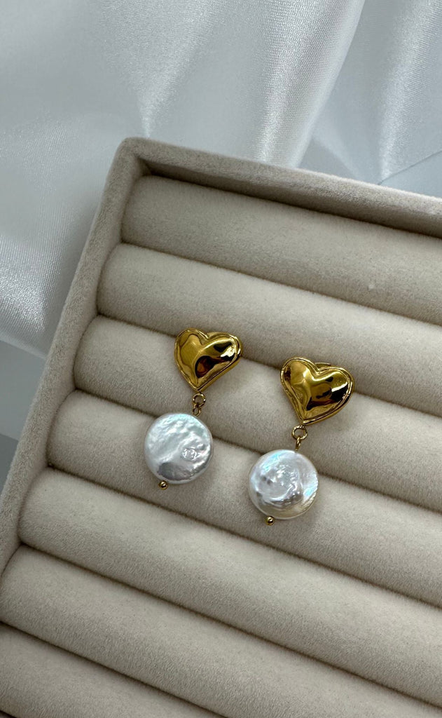 Smykkeli Copenhagen Øreringer - Elba Heart - Pearl