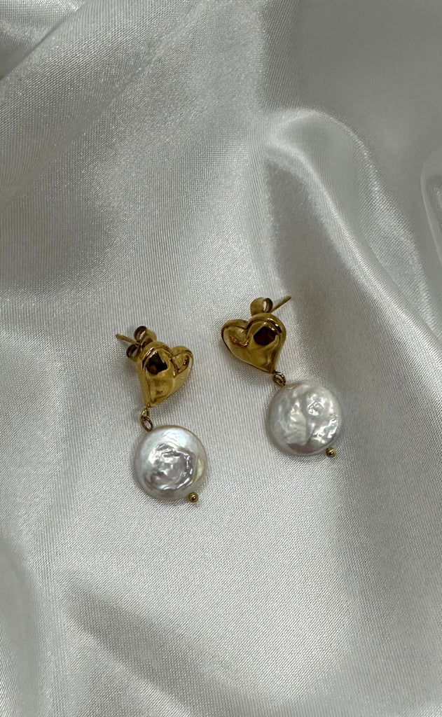 Smykkeli Copenhagen Øreringer - Elba Heart - Pearl