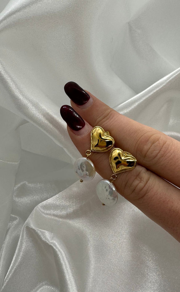 Smykkeli Copenhagen Øreringer - Elba Heart - Pearl