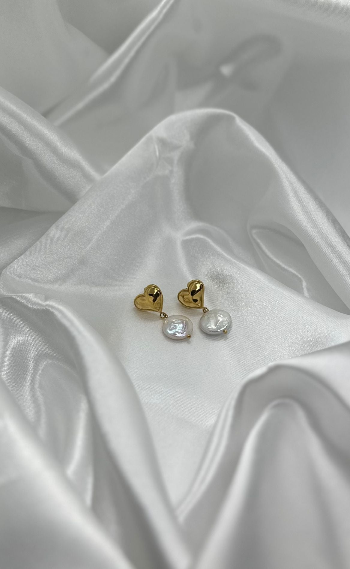 Smykkeli Copenhagen Øreringer - Elba Heart - Pearl