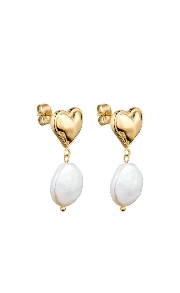 Smykkeli Copenhagen Øreringer - Elba Heart - Pearl