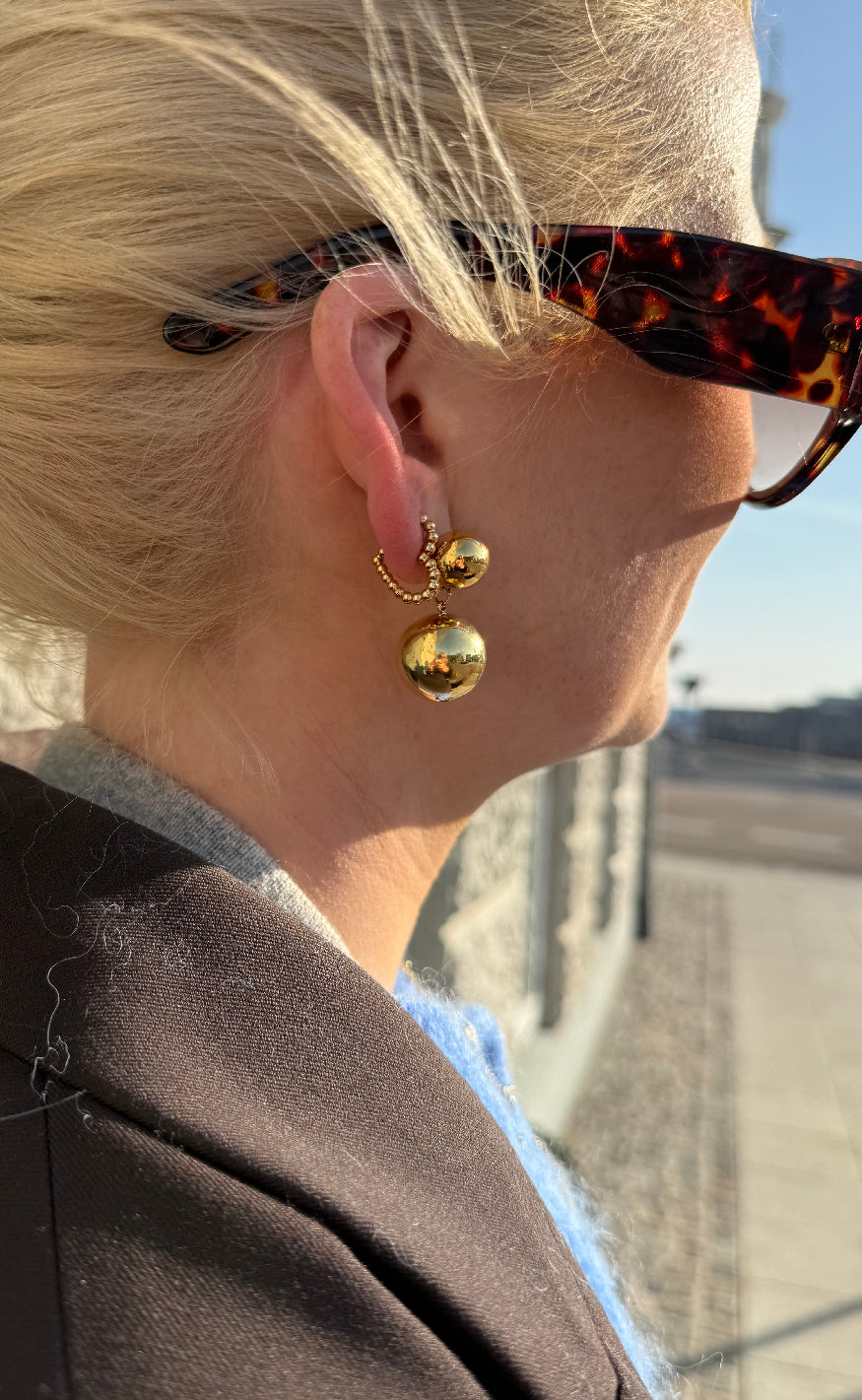 Smykkeli Copenhagen Øreringer - Hammered Heart - Gold Colour