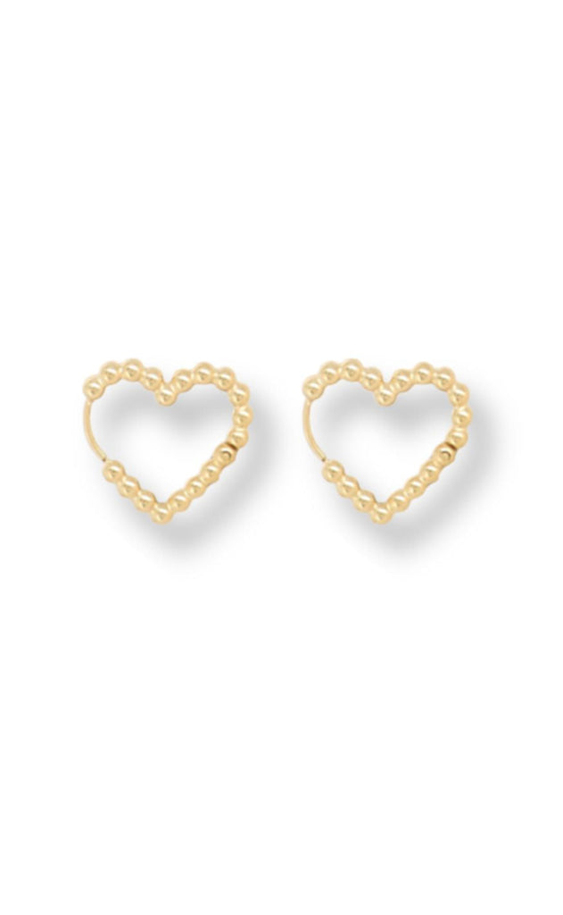 Smykkeli Copenhagen Øreringer - Hammered Heart - Gold Colour