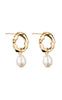 Smykkeli Copenhagen Øredobber - Hammered Pearl - Gold Colour