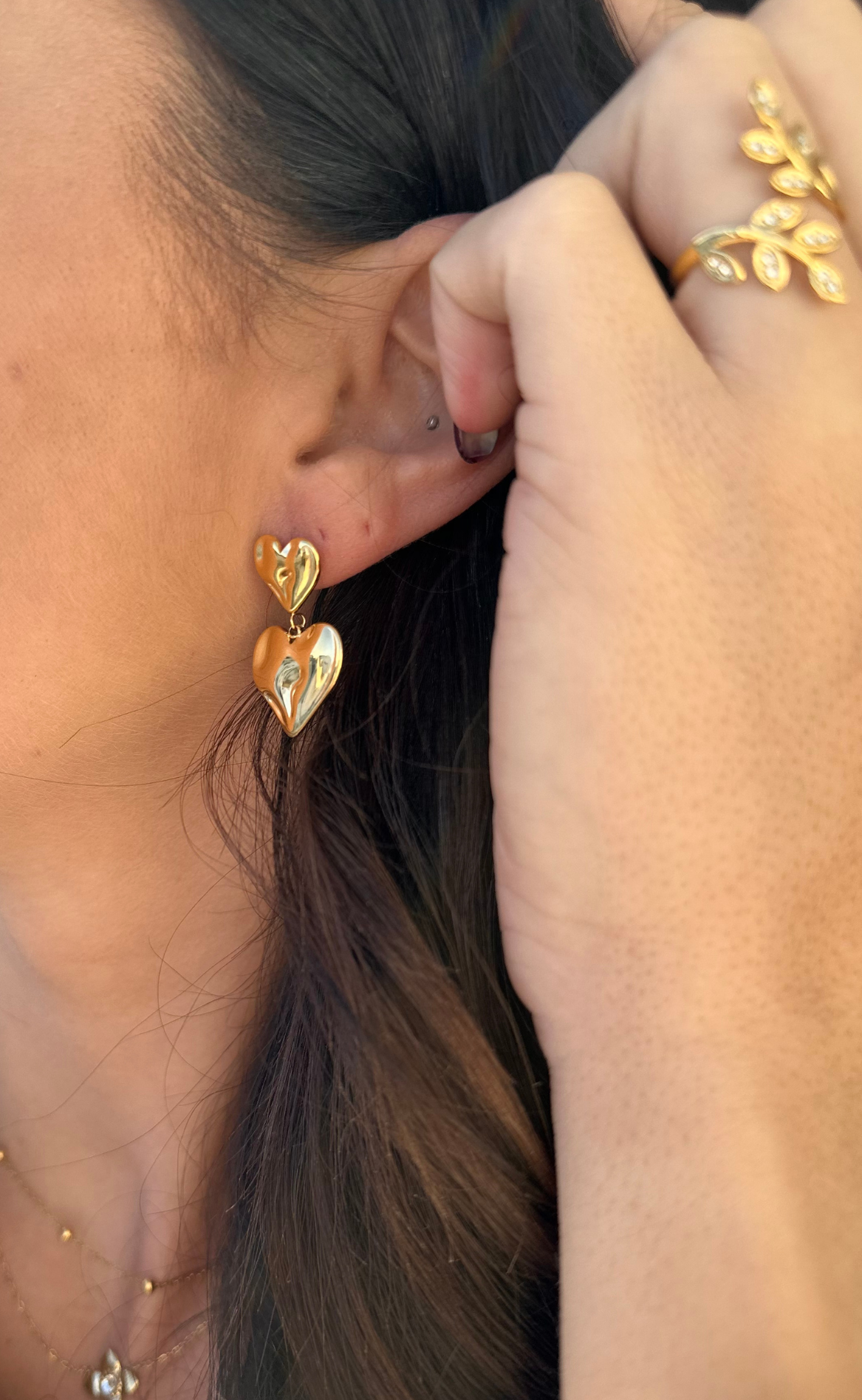 Smykkeli Copenhagen Øreringer - Odessa Heart - Gold