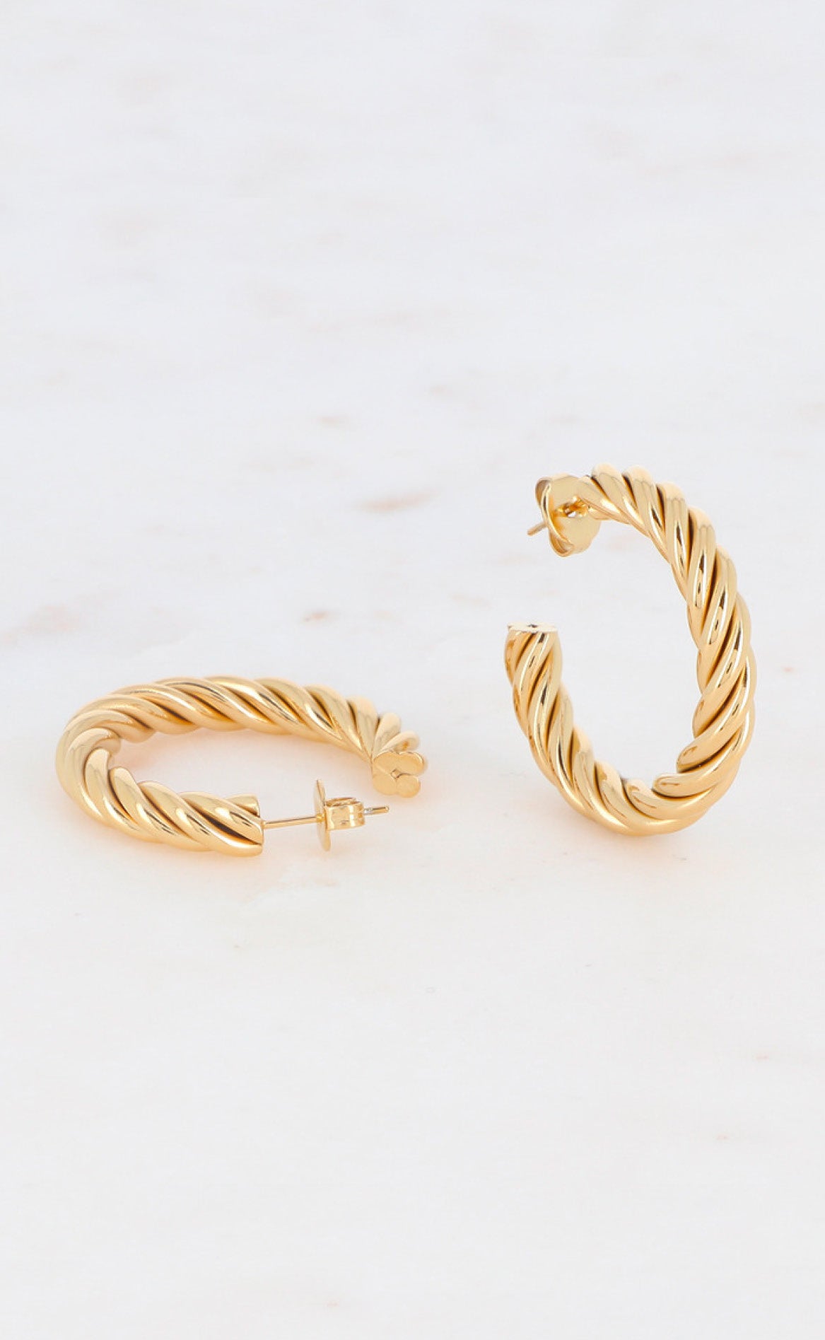 Smykkeli Copenhagen Øreringer - Taiwan Twisted Hoops - Gold