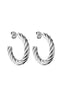 Smykkeli Copenhagen Øredobber - Taiwan Twisted Hoops - Silver Colour