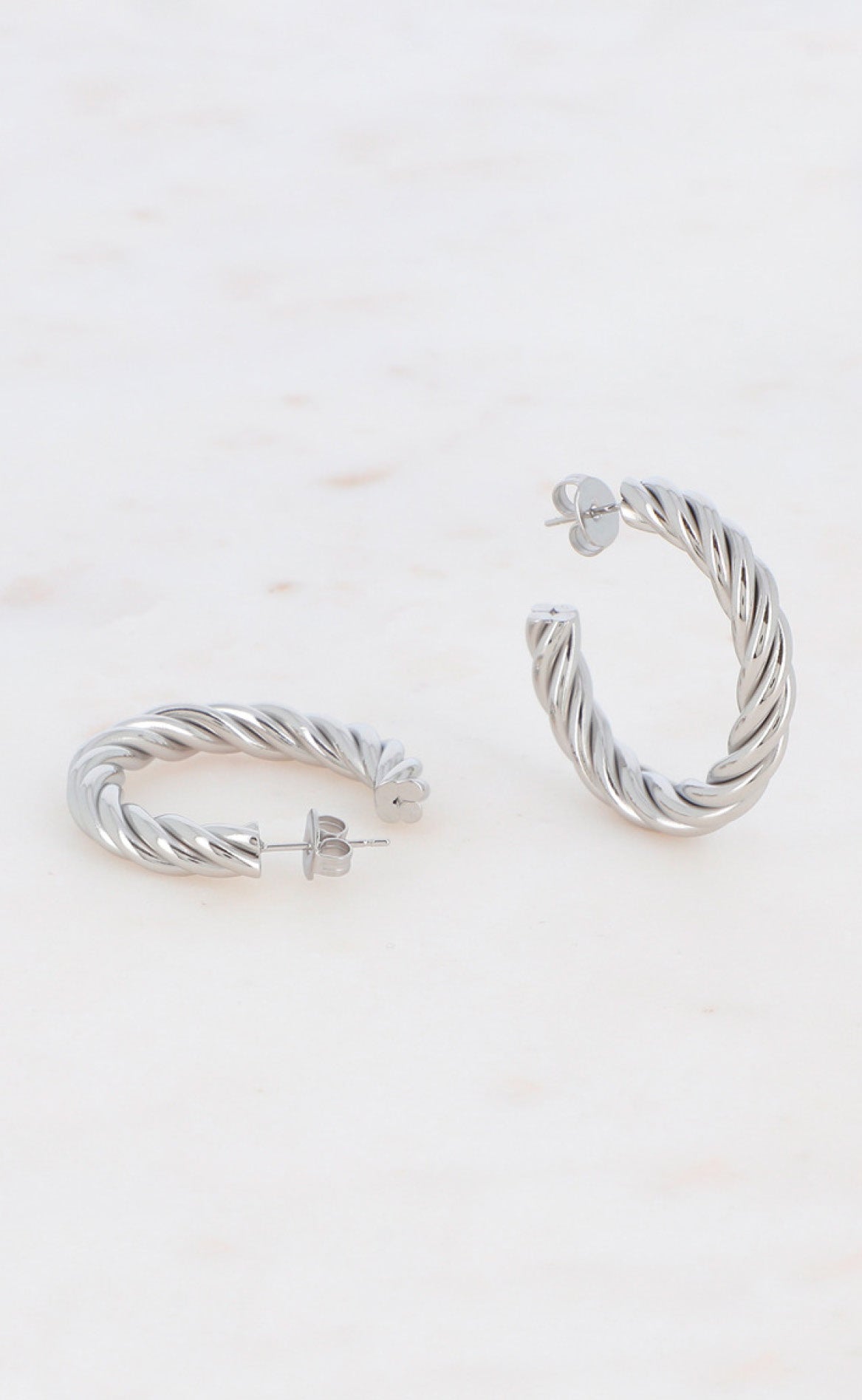 Smykkeli Copenhagen Øreringer - Taiwan Twisted Hoops - Silver