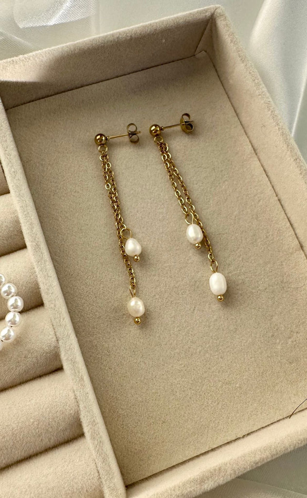 Smykkeli Copenhagen Øreringer - Toledo - Gold Colour w. Pearl