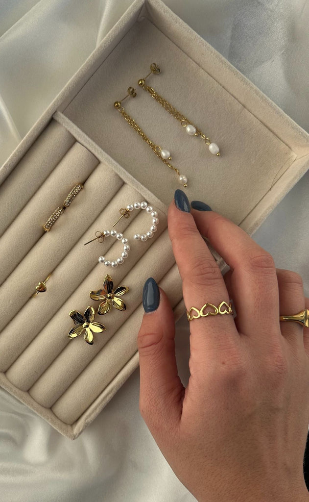 Smykkeli Copenhagen Øreringer - Toledo - Gold Colour w. Pearl